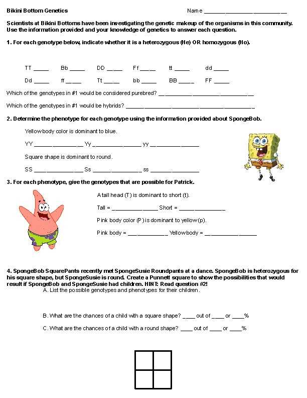 bikini bottom genetics 2 worksheet answer key bikini bottom genetics 2 worksheet answer key