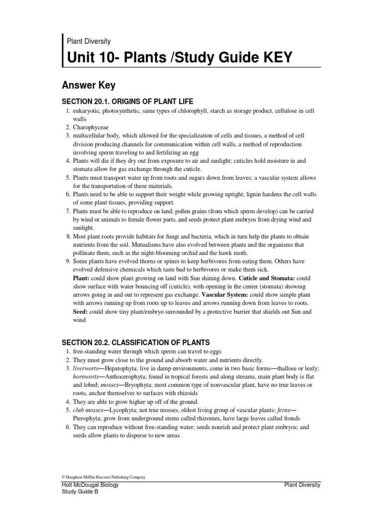 biology study guide unit 8 answer key