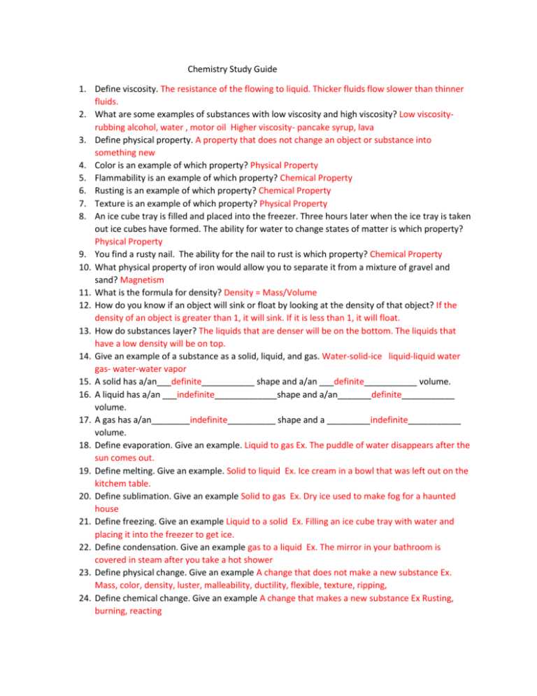 metallurgy study guide answer key