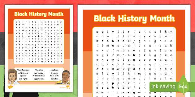 black history word search puzzle answer key