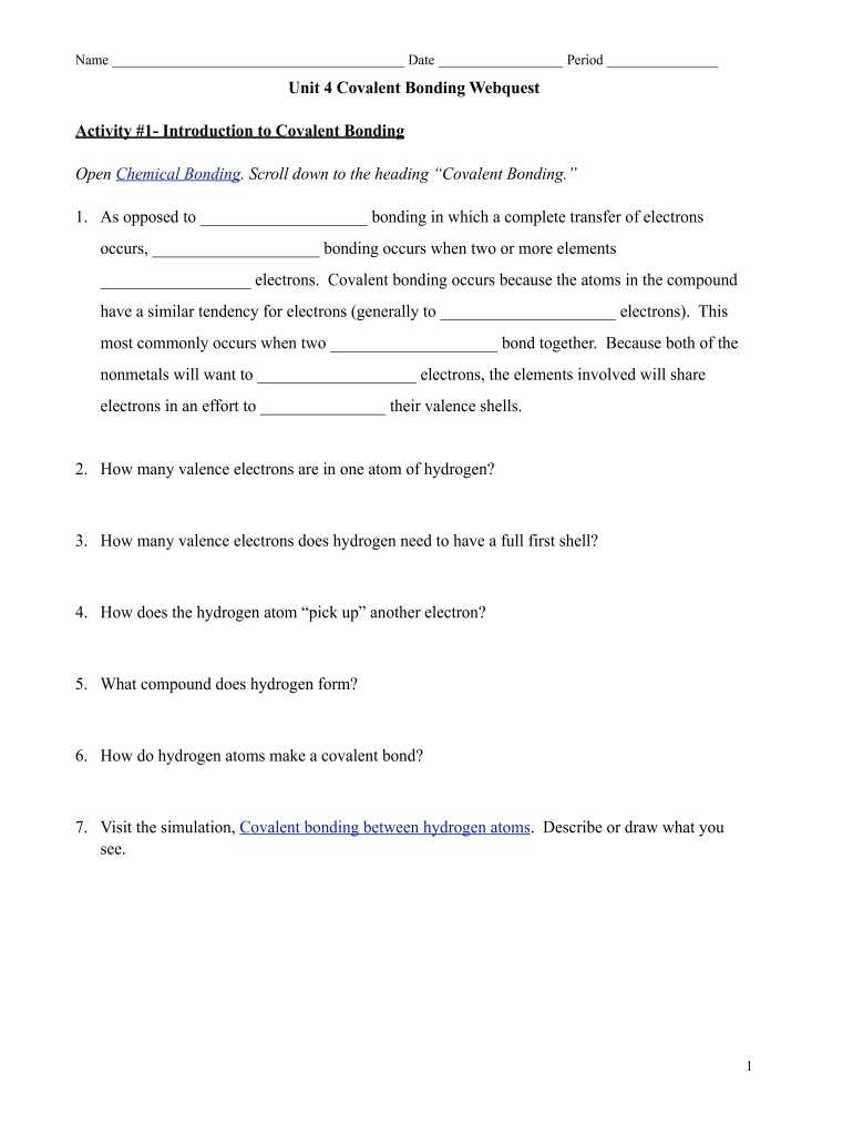 bonding by transfer of electrons answer key