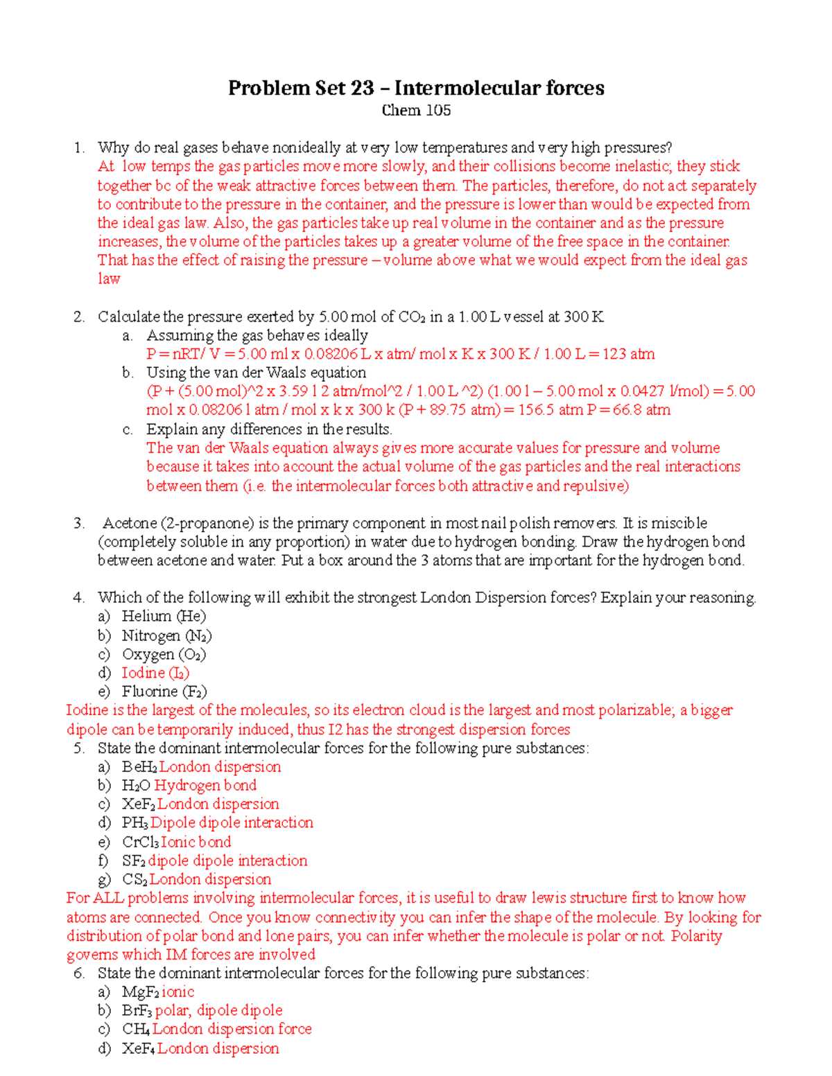 10th grade chemistry intracmolecular forces lab answer key
