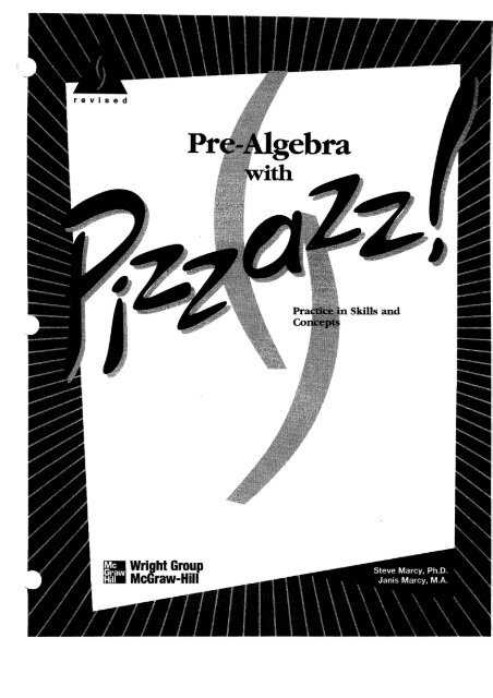 algebra with pizzaz answer key