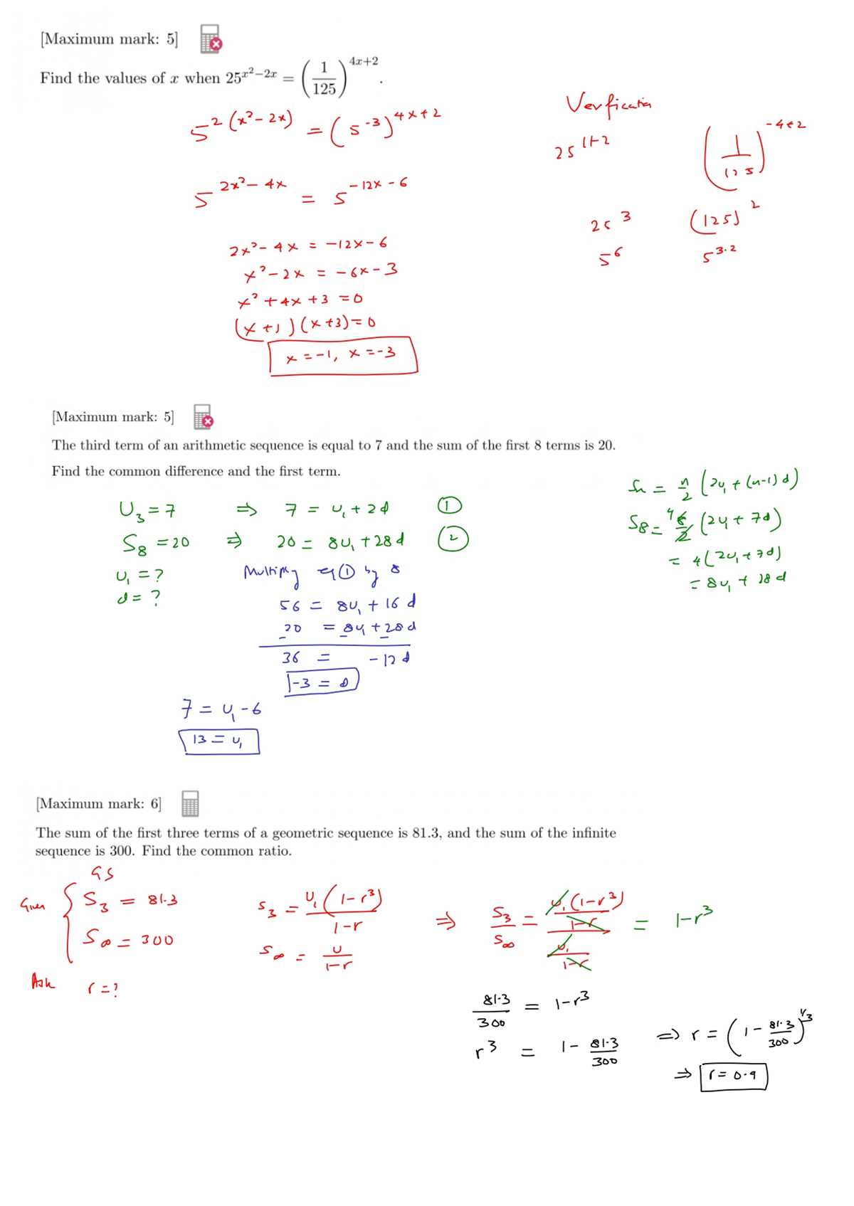 binomial theorem math sl answer key
