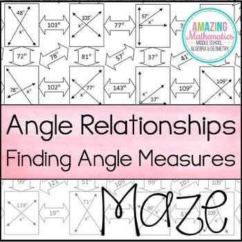 using angle relationships to find angle measures answer key