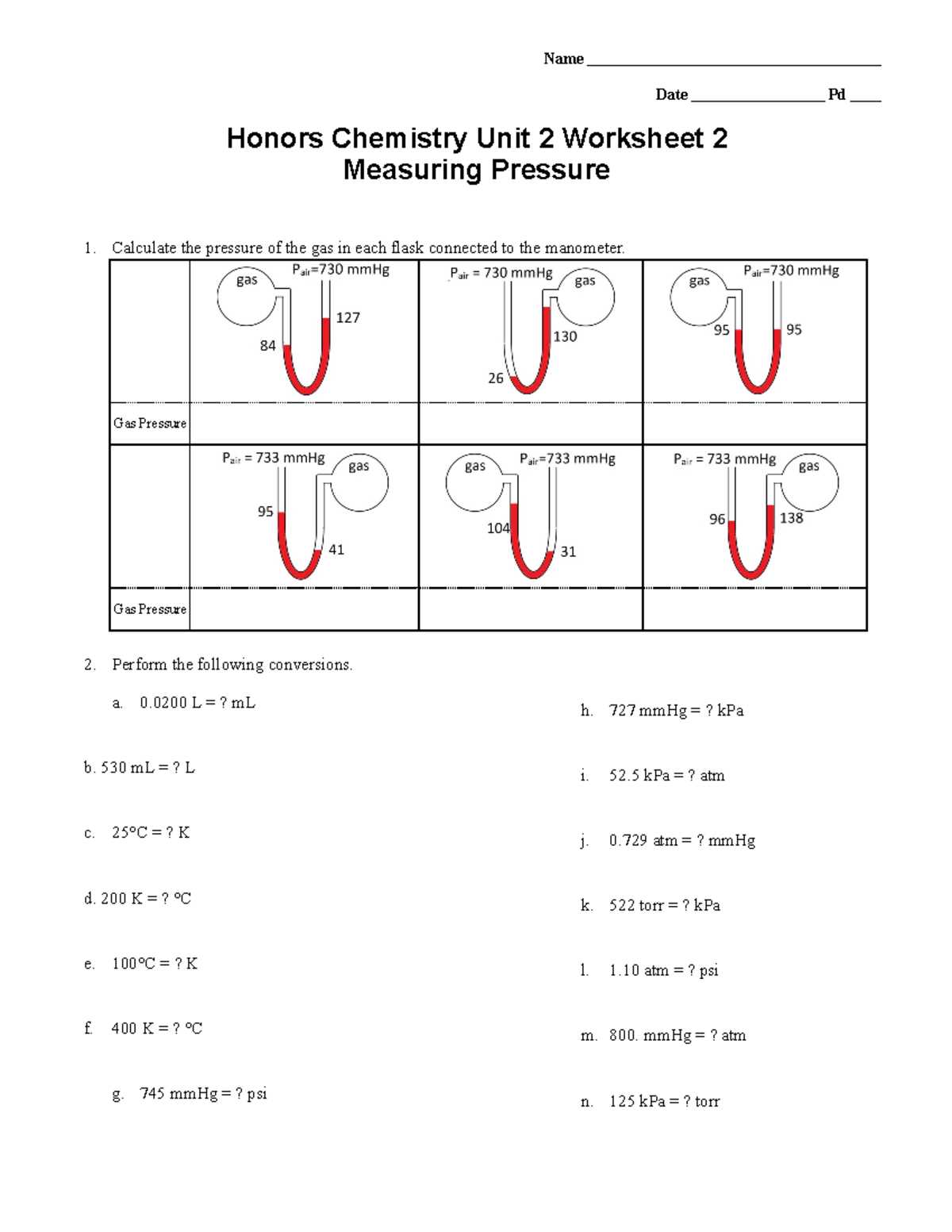 chemistry 3.2 units of measurement answer key