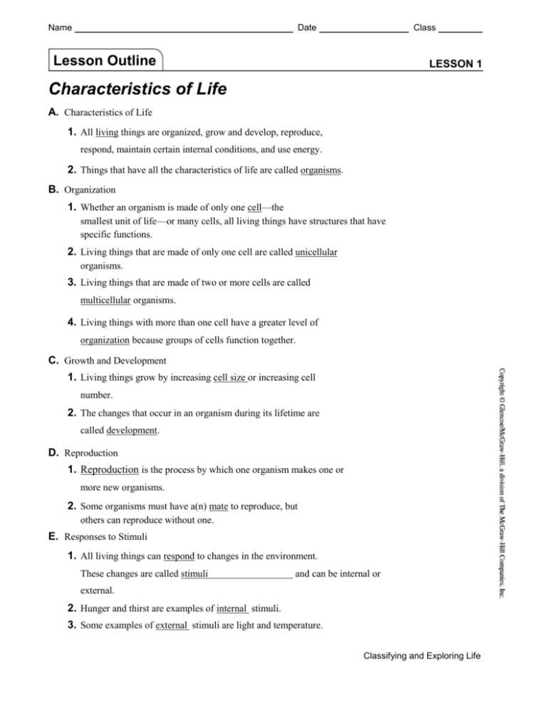 c3l1 lesson outline answer key