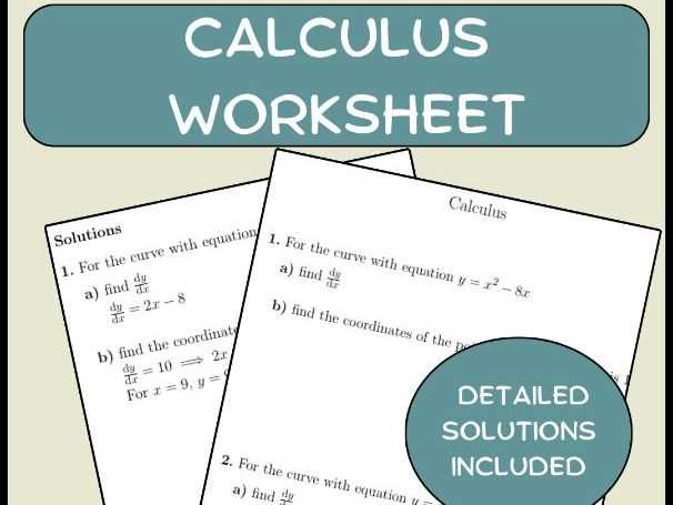 calculus worksheets with answer key
