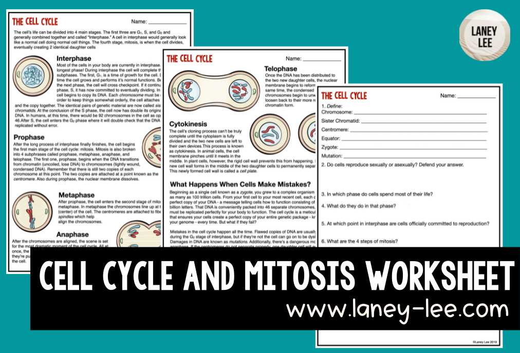 cells alive mitosis cell parts worksheet answer key