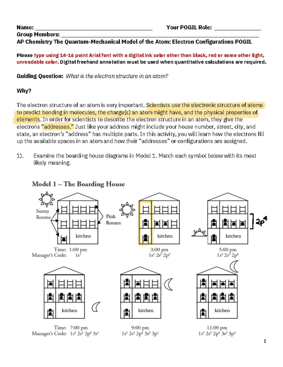 activity punny configurations answer key