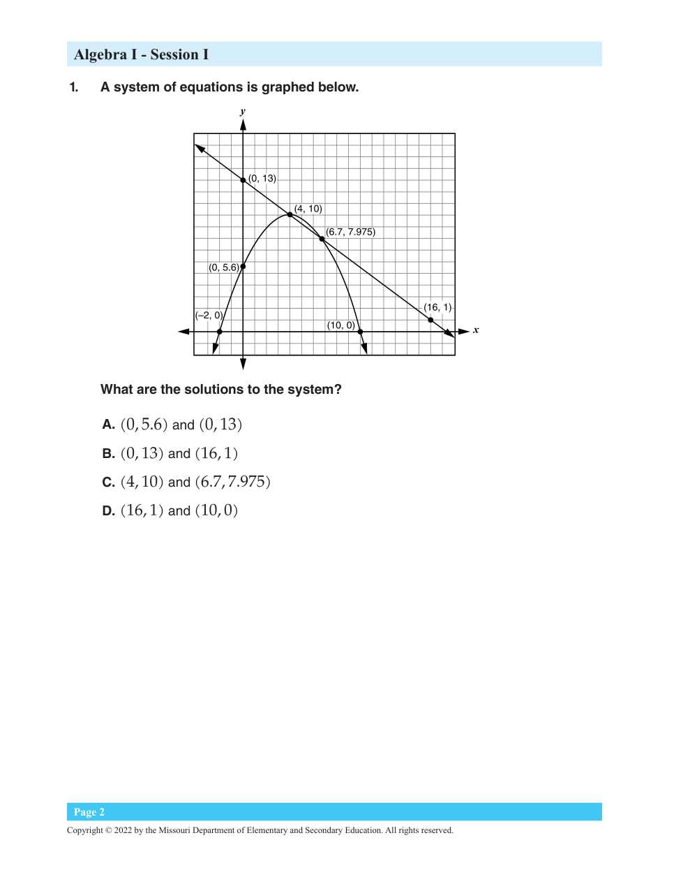 algebra 1 eoc practice answer key