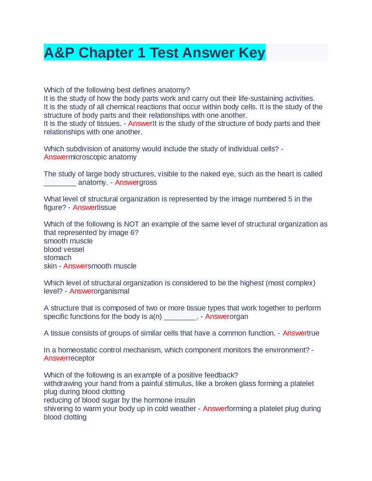 chapter 1 cells study guide answer key
