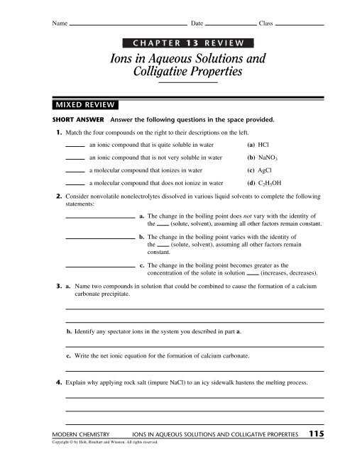 chapter 13 review answer key