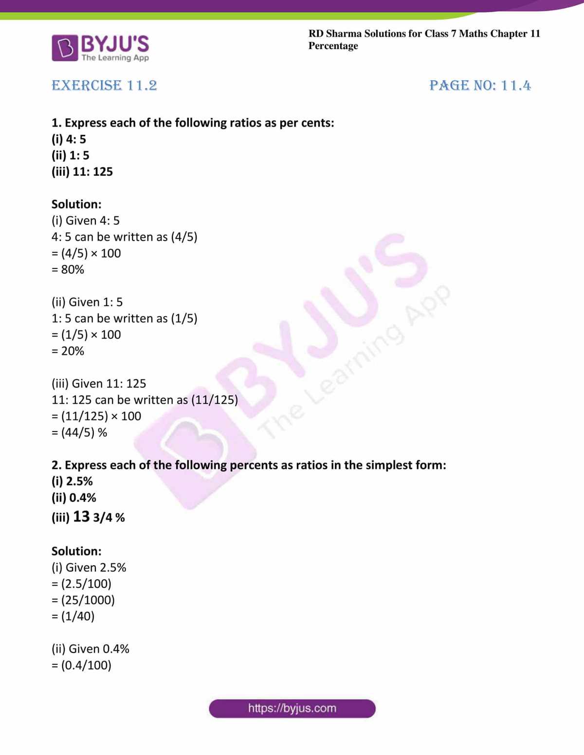 chapter 2 percents answer key 7th grade