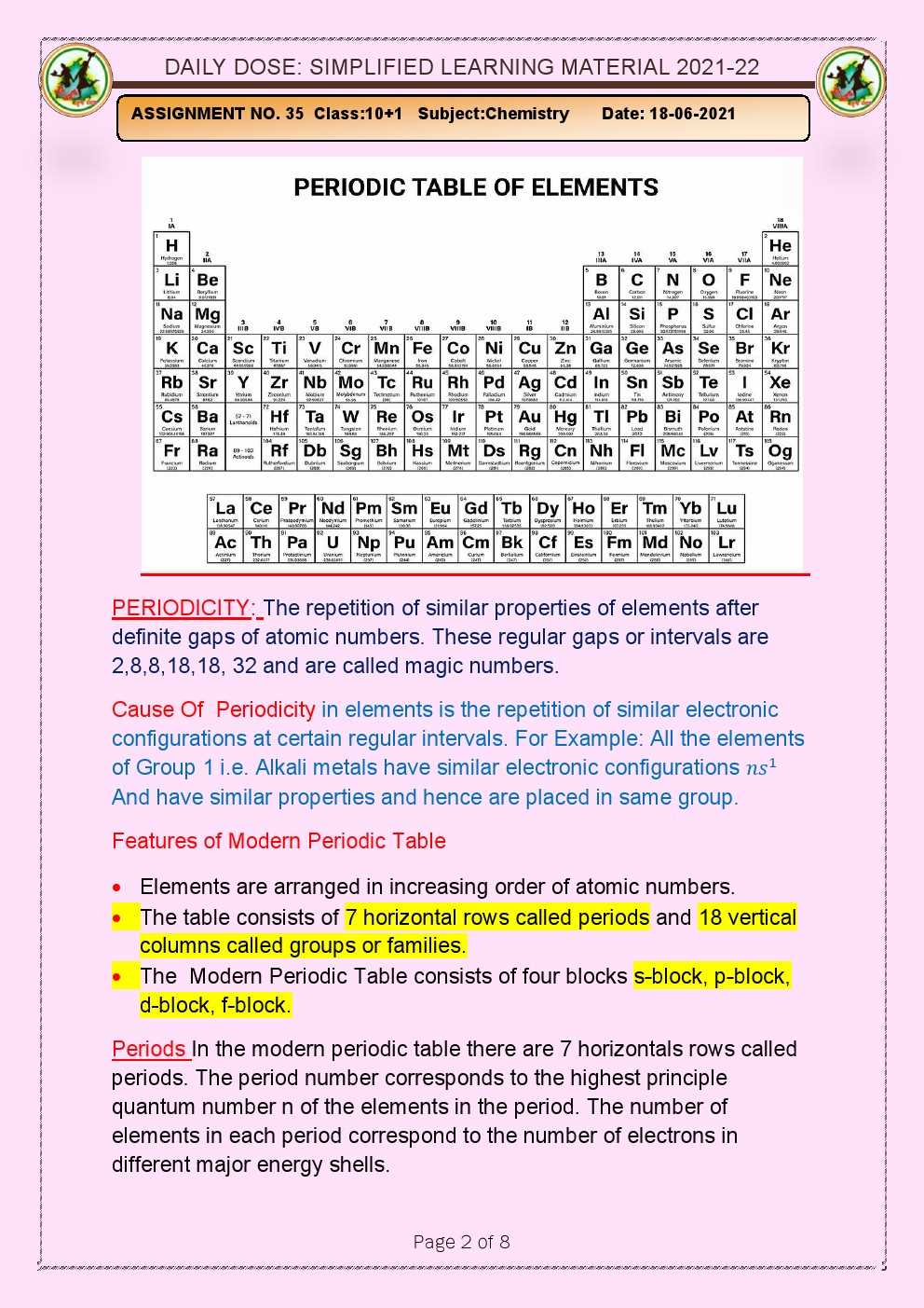 chapter 5 the periodic law answer key