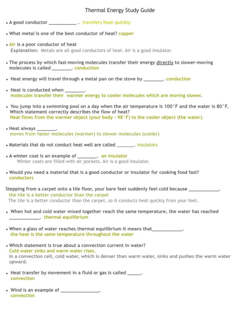 chapter 5 thermal energy answer key
