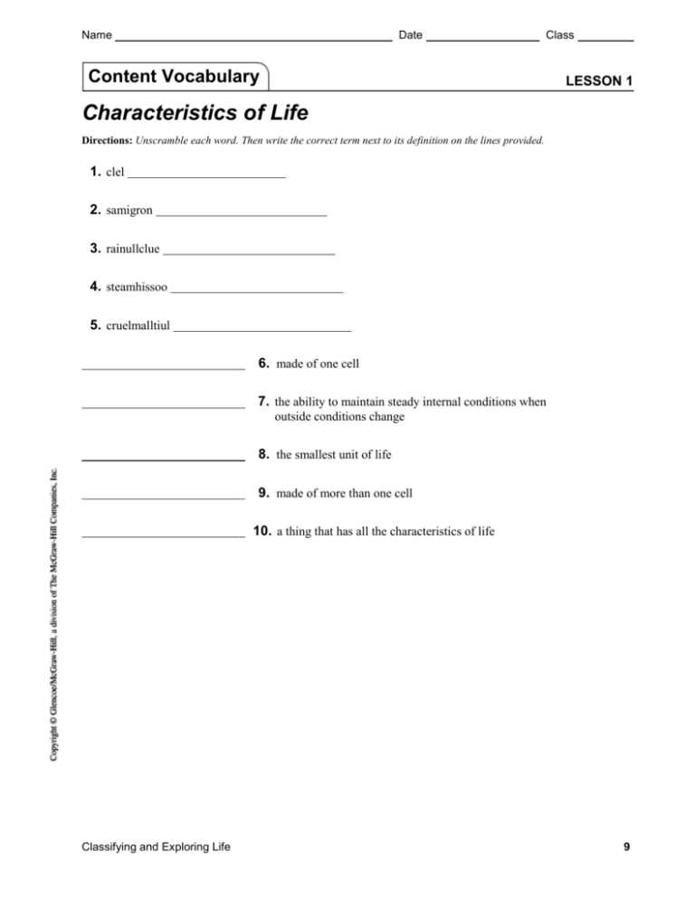 characteristics of life notes answer key characteristics of life notes answer key