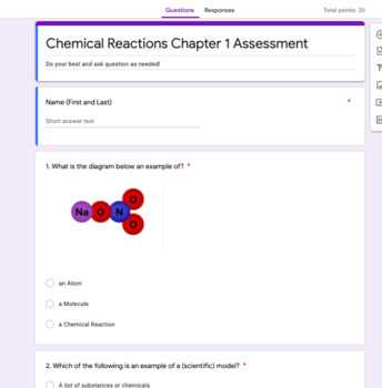 chemical reactions chapter tast answer key