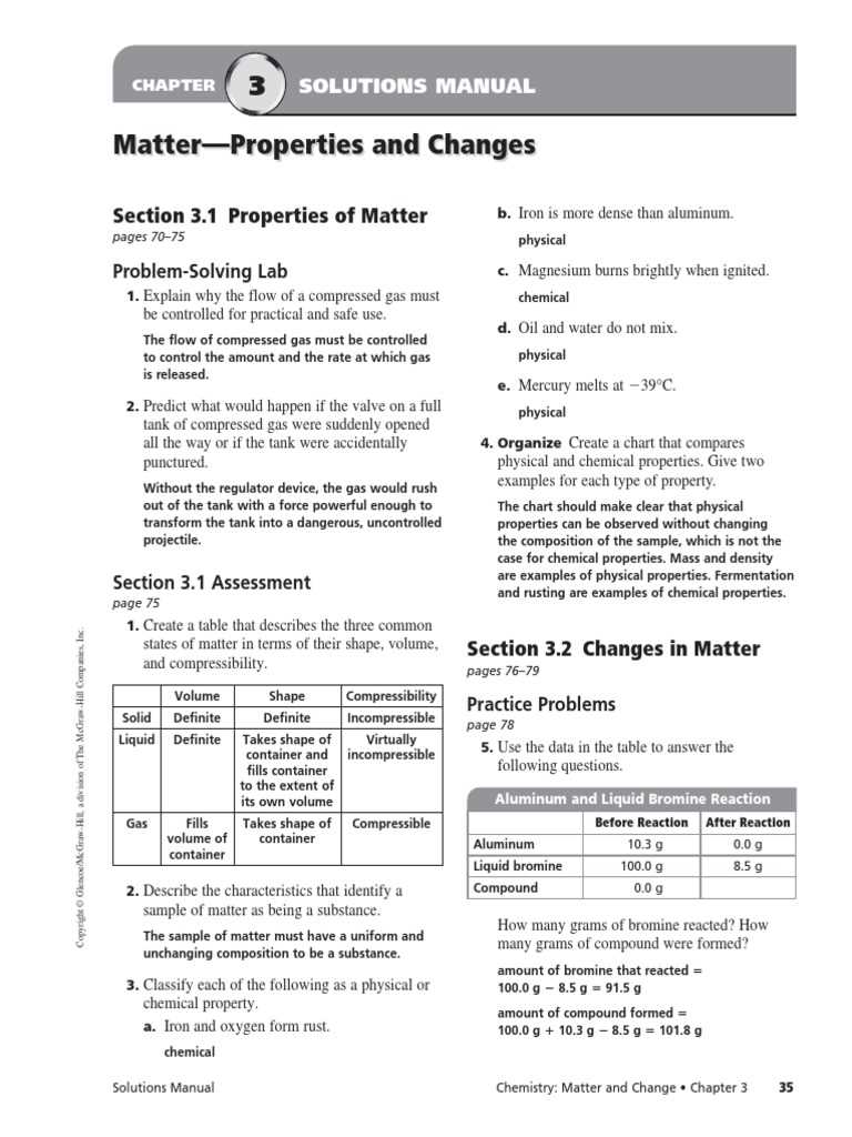 chemistry a study of matter 3.4 answer key