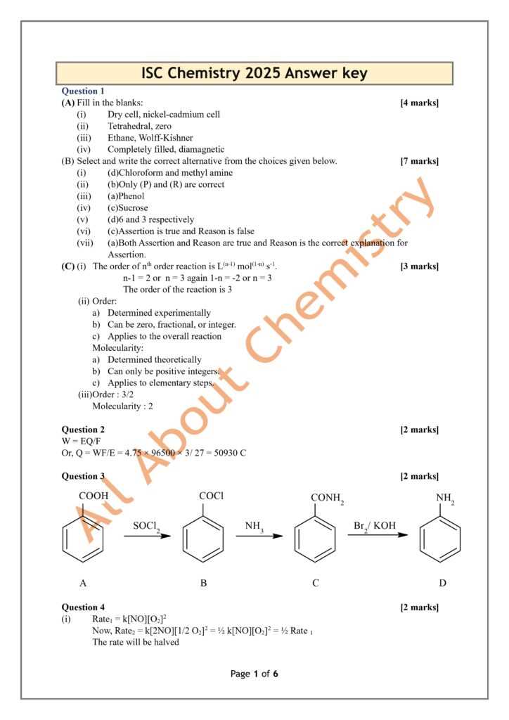 chemistry chat answer key