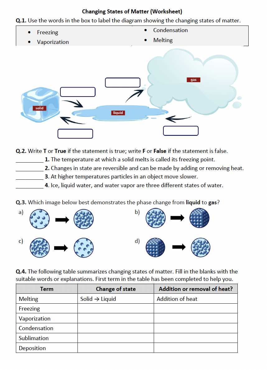 chemistry states of matter word search answer key
