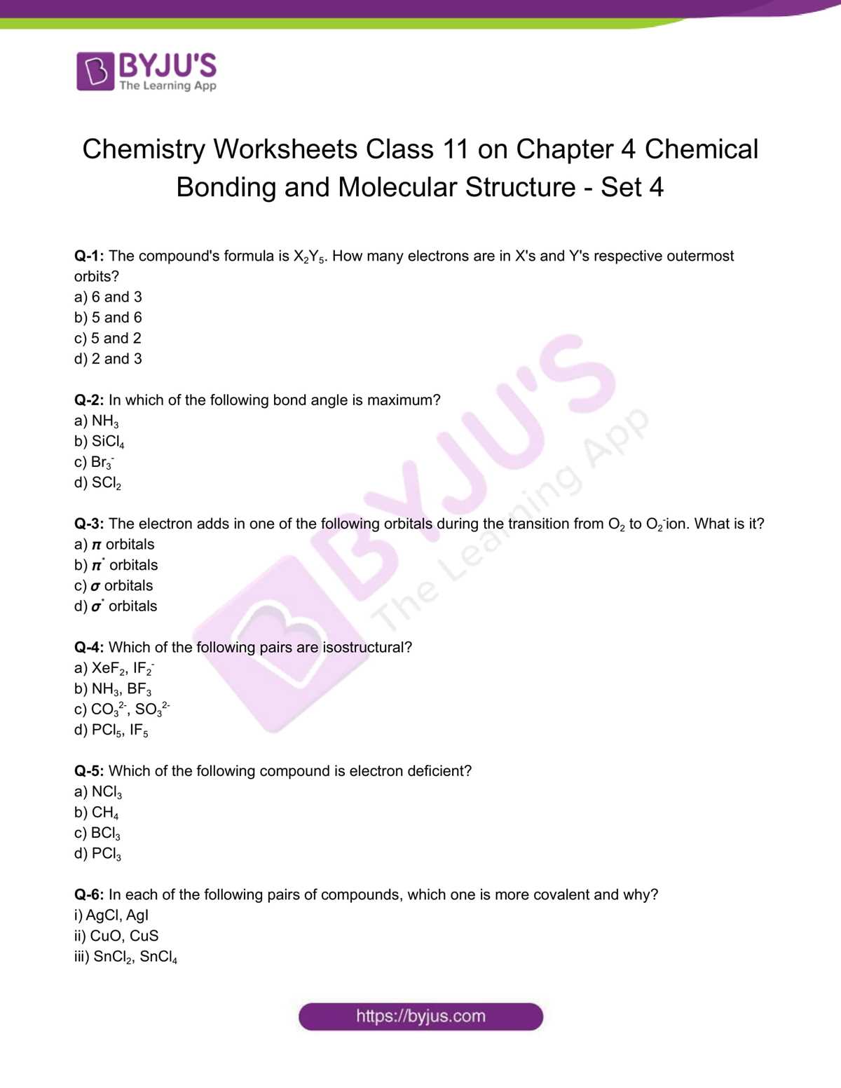 chemistry unit 6 worksheet 4 molecular compounds answer key