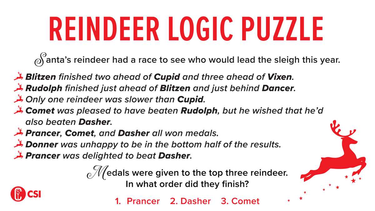 christmas logic puzzle answer key