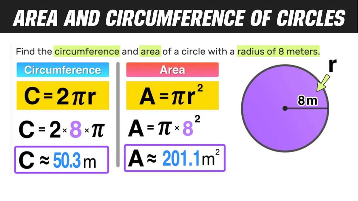 circle review worksheet answer key