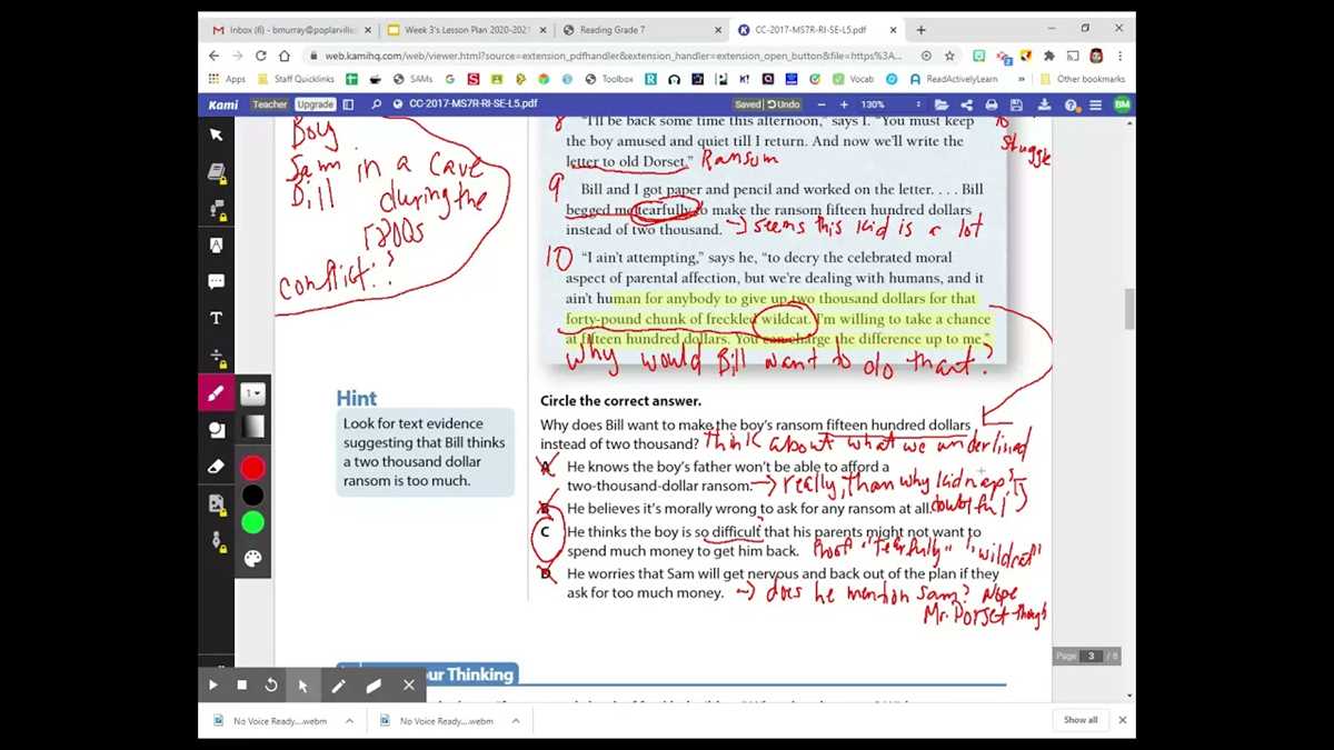 citing evidence to make inferences lesson 5 answer key