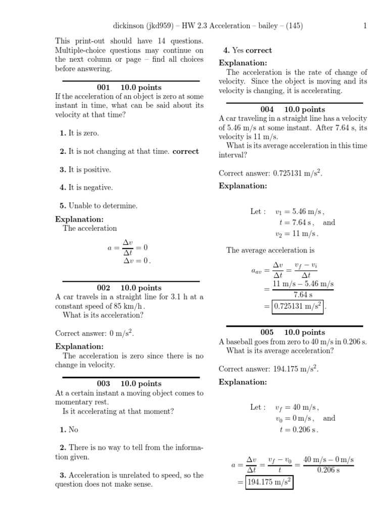lesson 3 acceleration continued answer key