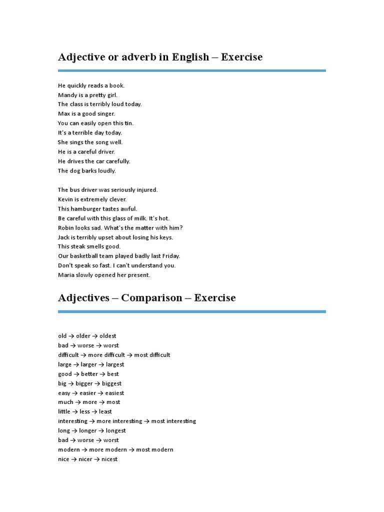 unit 5 adjectives and adverbs lesson 35 answer key