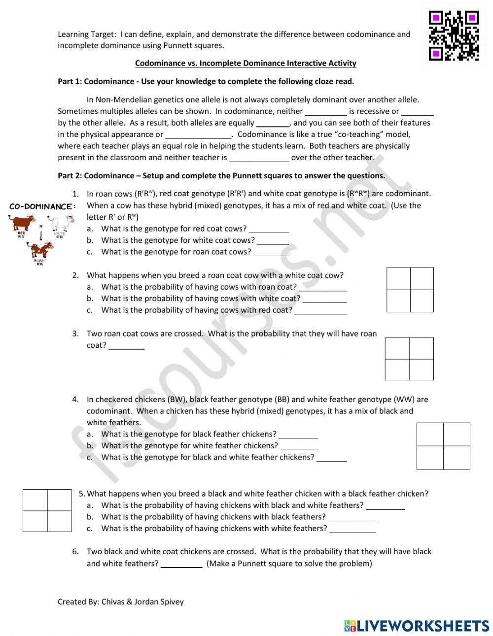codominance answer key