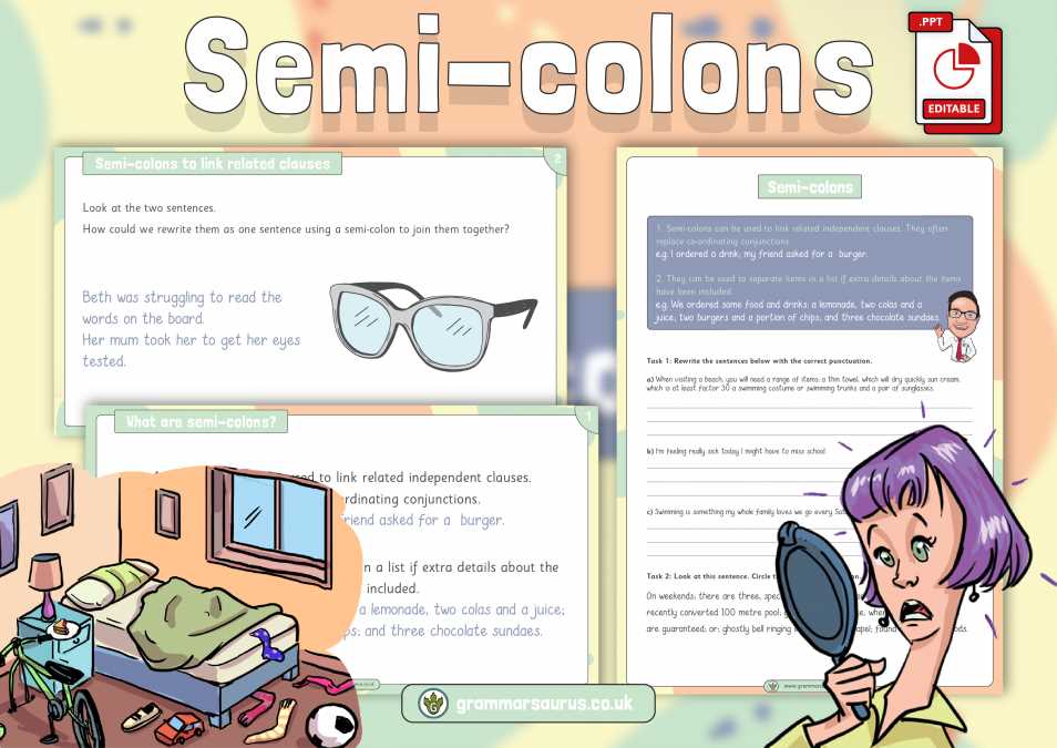 colon worksheet with answer key