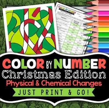 color by number christmas edition conservation of matter answer key