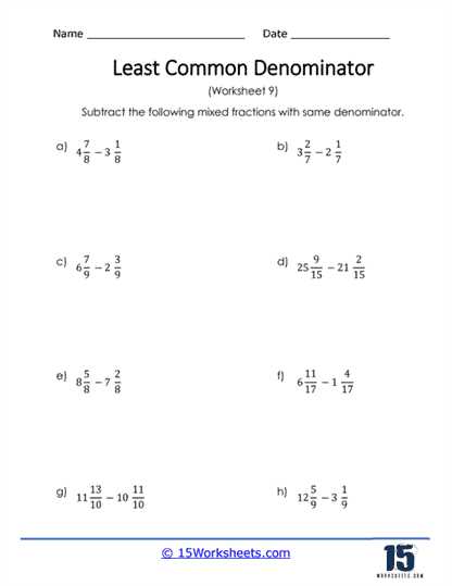 common denominators lesson 6.4 answer key