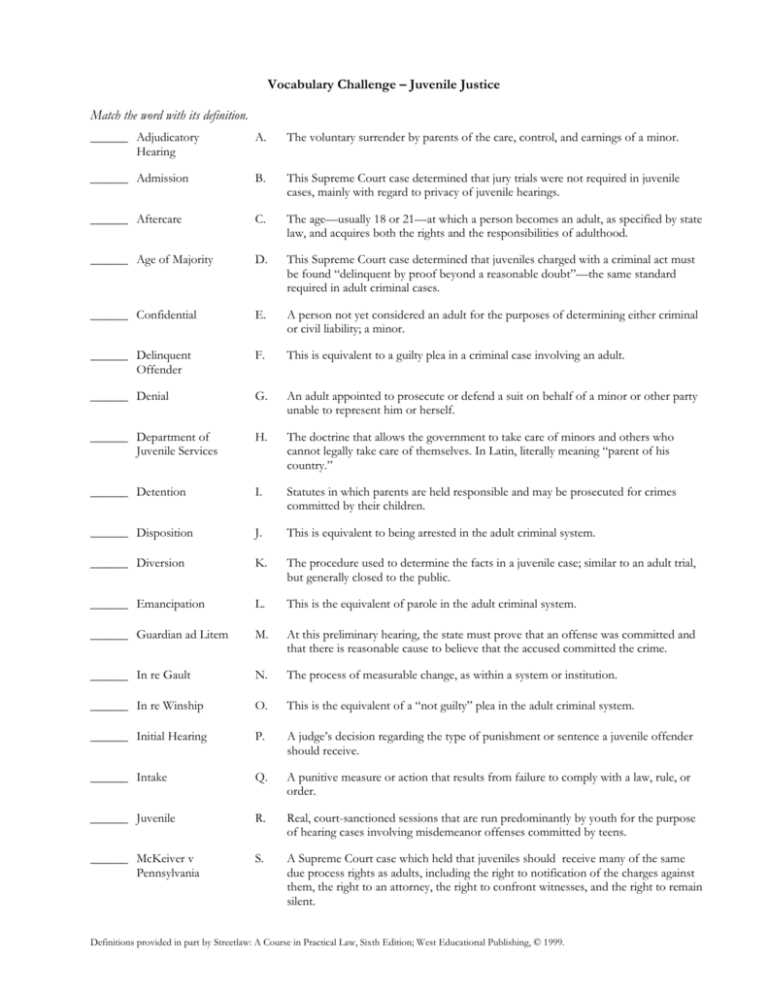 commonlit juvenile justice answer key
