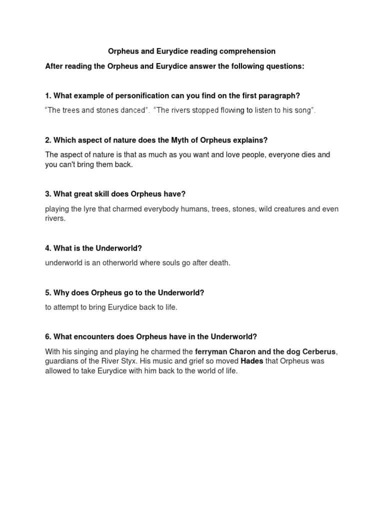 commonlit orpheus and eurydice answer key