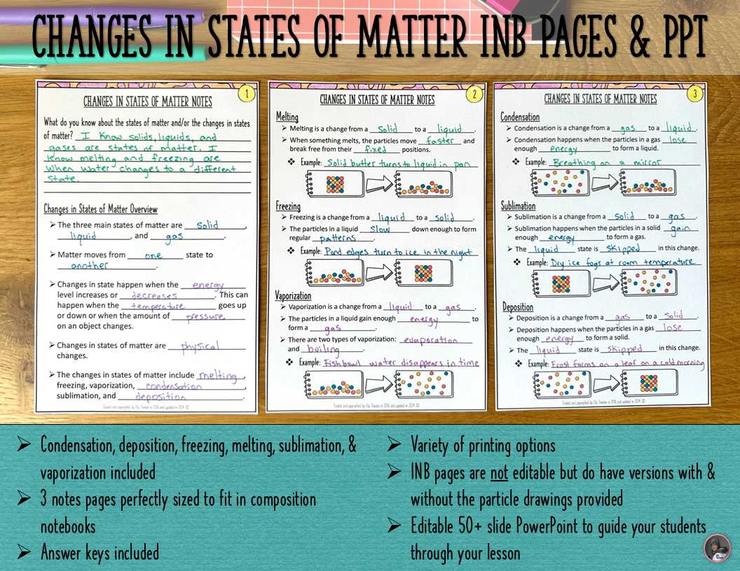 concept review section changes of matter answer key