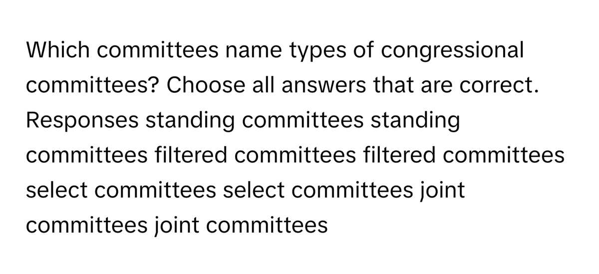 congressional committees webquest answer key