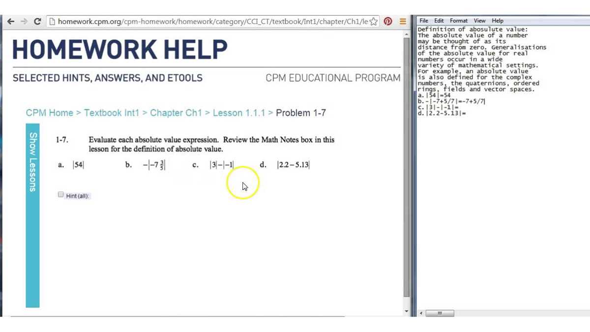 cpm homework help answer key