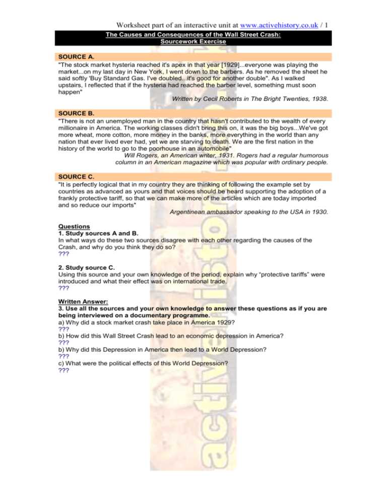 crash course economics worksheet answer key