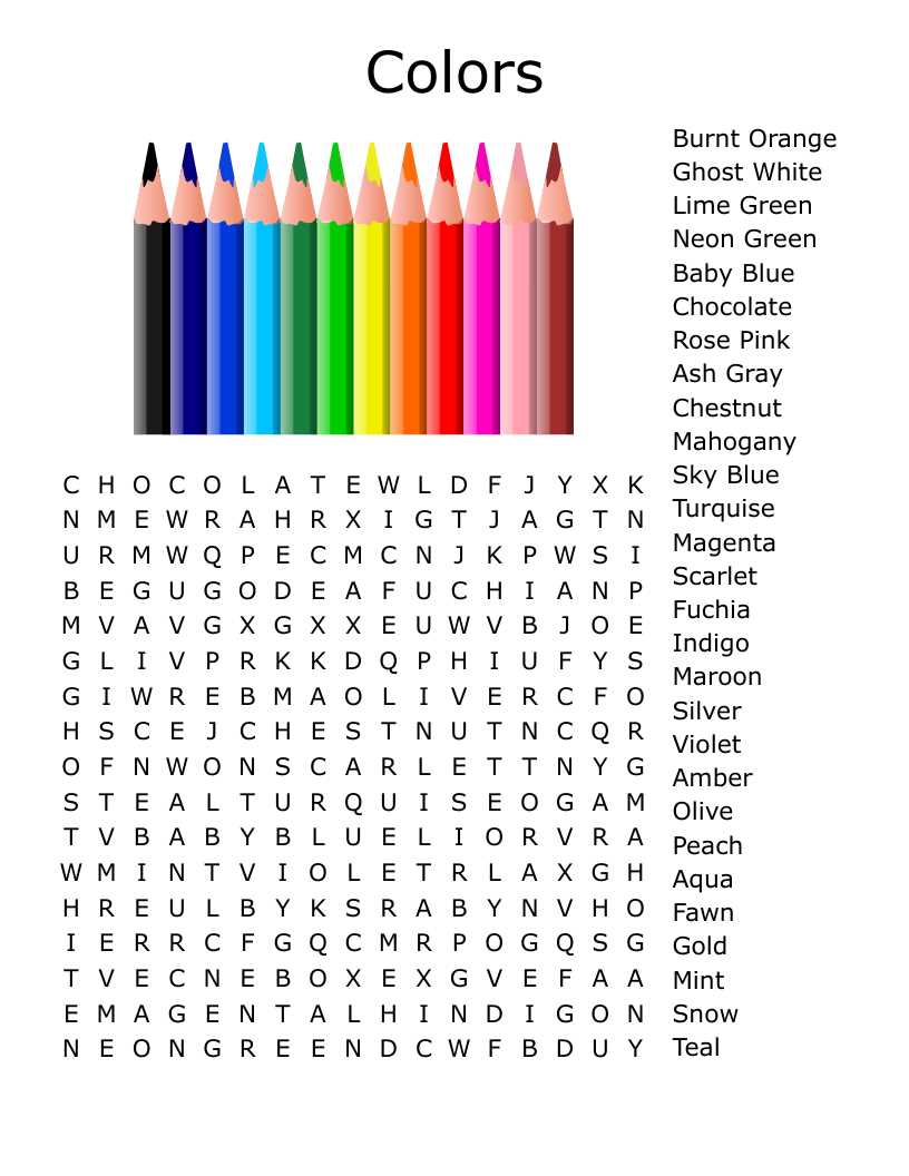 crayons and cravings word search around the house answer key