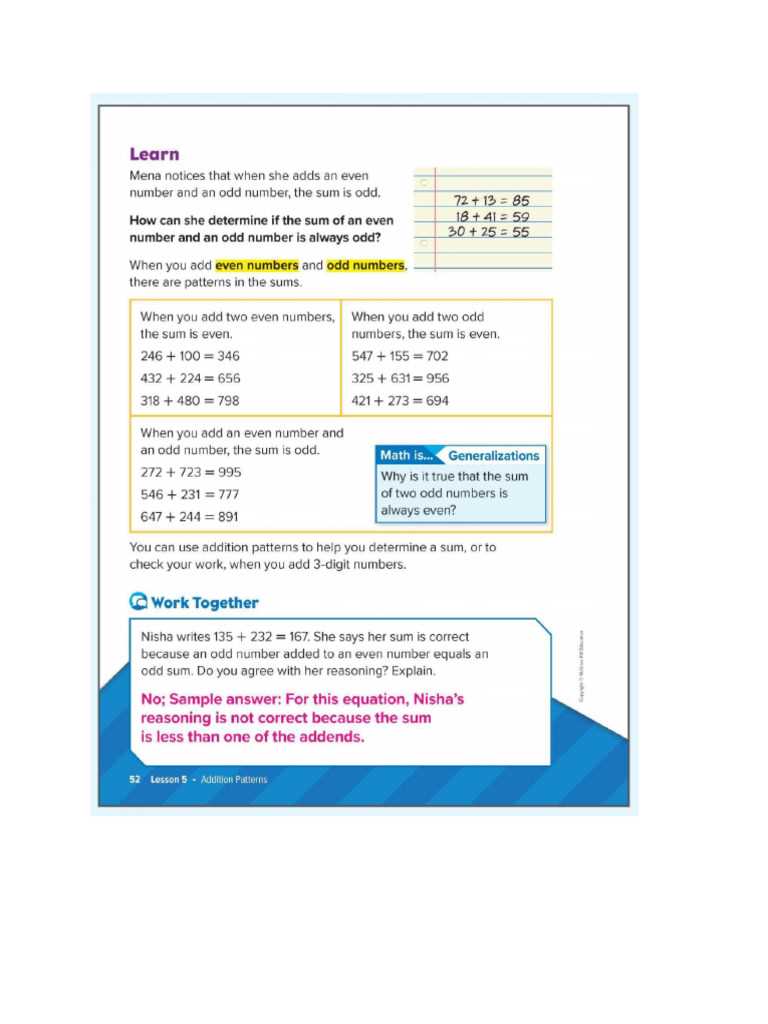 go math grade 5 answer key lesson 2