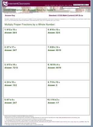 mathematics grade 5 answer key