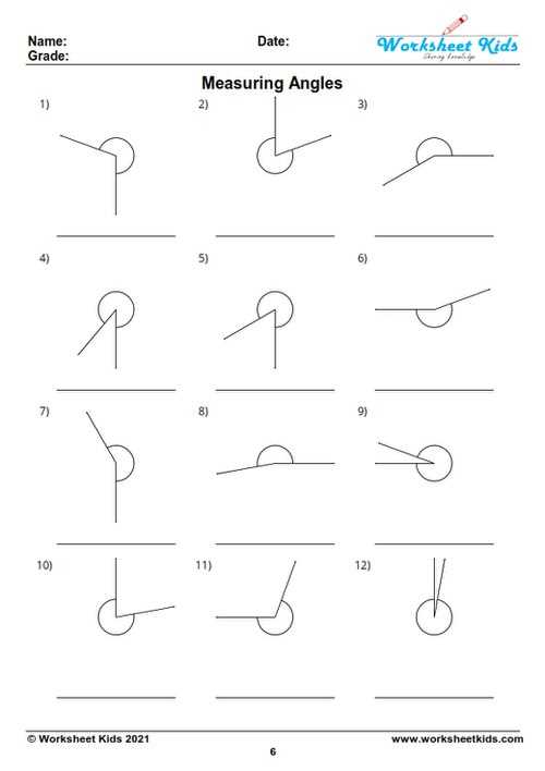 determining angle visually answer key
