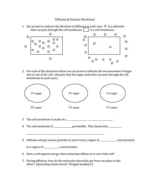 diffusion and osmosis problems biology 6.0 answer key