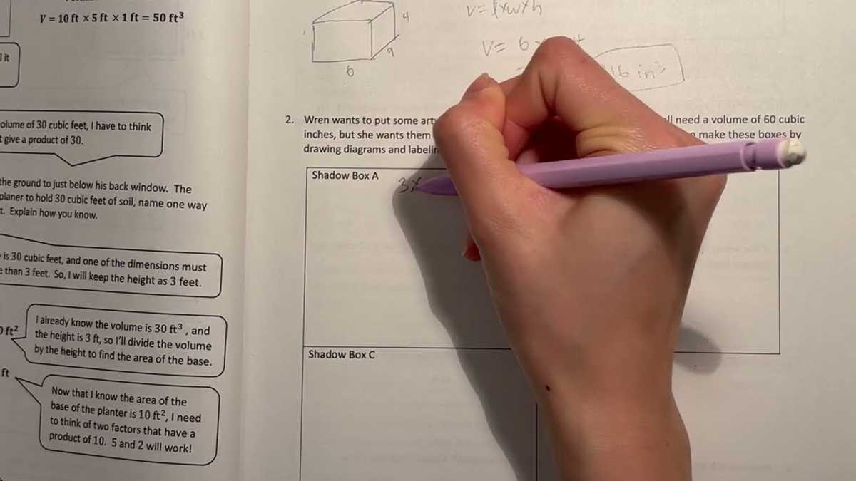 dimensions math 7a answer key