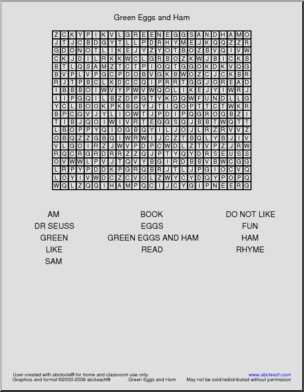 dr seuss word search answer key