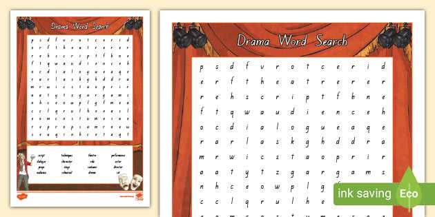 drama elements word search answer key