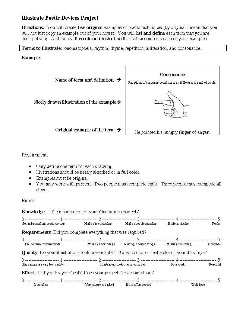 poetic devices worksheet 5 answer key